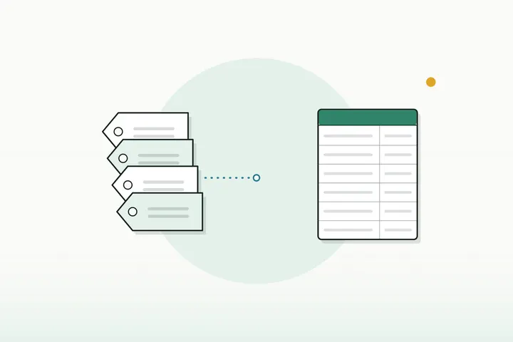Blank price tags and a blank ledger, a dotted line stopping halfway between: a price list is not income (illustration)